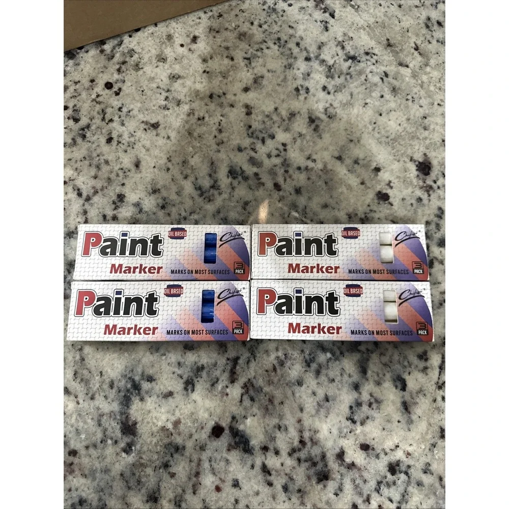 12 Pack 6 White 6 Blue Paint pens,Never Fade Oil-Based Paint White/Blue